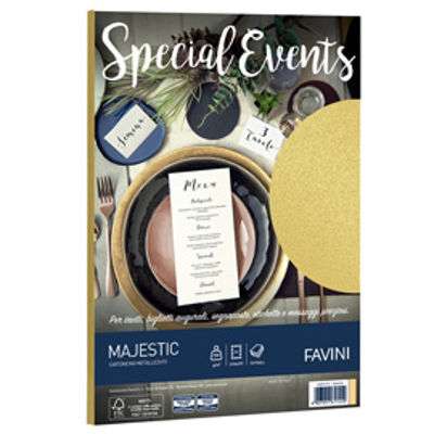 Immagine di Carta metallizzata Special Events - A4 - 250 gr - oro - Favini - conf. 10 fogli [A69H174]