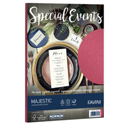 Immagine di Carta metallizzata Special Events - A4 - 250 gr - rosso - Favini - conf. 10 fogli [A69C174]