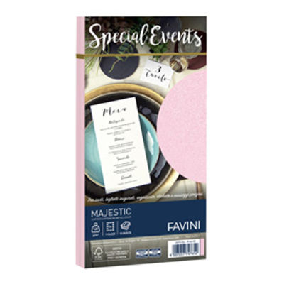 Immagine di 10 buste SPECIAL EVENTS METAL 120gr 110x220mm rosa FAVINI [A57S154]