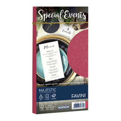 Immagine di 10 buste SPECIAL EVENTS METAL 120gr 110x220mm rosso FAVINI [A57C154]