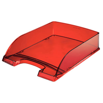 Immagine di Vaschetta portacorrispondenza Leitz Plus Standard - 25,5x7x36 cm - rosso trasparente - Leitz [52260028]