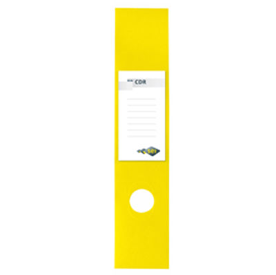 Immagine di CF. 10 COPRIDORSO CDR PVC CON PORTA CARTELLINO GIALLO ADESIVI 7X35,5 CM SEI ROTA [58012536]