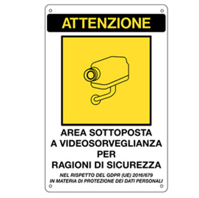 Immagine di CARTELLO ADESIVO 20X30CM 'AREA SOTTOPOSTA A VIDEOSORVEGLIANZA' [591EFVD4]