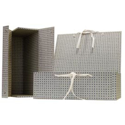 Immagine di Scatola archivio in legno - 38x27 cm - dorso 12 cm - grigio - Brefiocart [0203700]