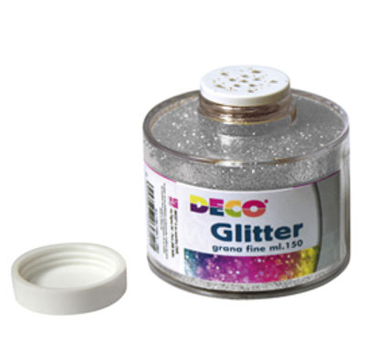 Immagine di BARATTOLO GLITTER GRANA FINE ML150 ARGENTO ART 130/100 CWR [130/100/2]