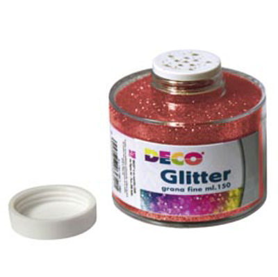 Immagine di Barattolo Glitter - grana fine - 150ml -  rosso - DECO [130/100/3]