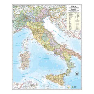 Immagine di CARTE ITALIA STRADALE MEDIA (CM. 70X100) PLAST/ASTE [M06PP/07]