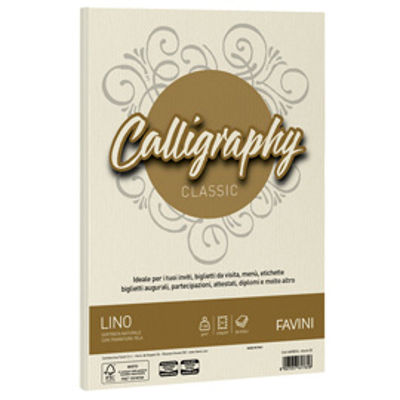 Immagine di Carta CALLIGRAPHY LINO 120gr A4 50fg avorio 02 FAVINI [A69Q514]