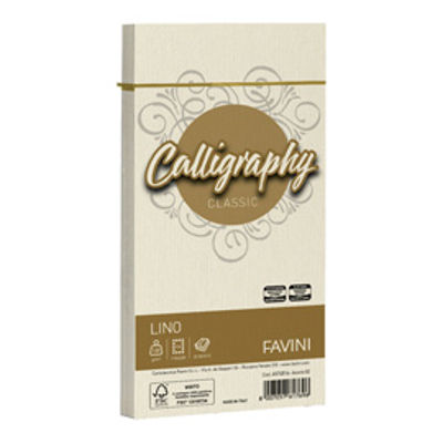 Immagine di Buste Calligraphy Lino - 110 x 220 mm - 120 gr - avorio 02 - Favini - conf. 25 pezzi [A57Q514]