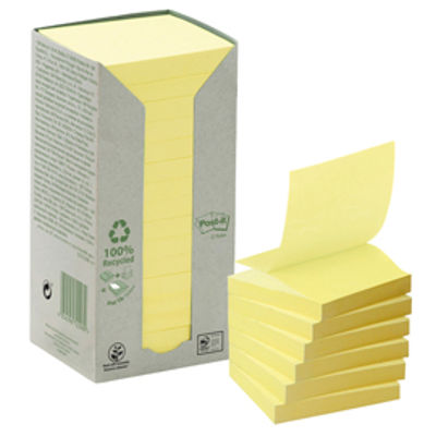 Immagine di BLOCCO 100foglietti Post-it®Z-Notes Green 76x76mm R330-1T GIALLO RICICL. 3M [R330-1T]