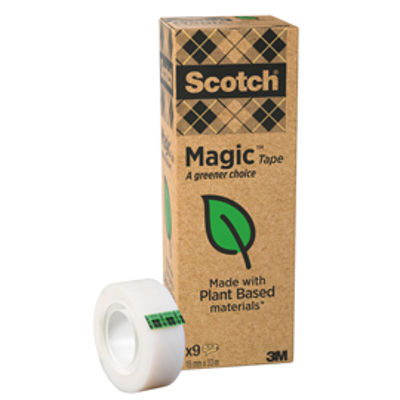 Immagine di Nastro adesivo Scotch  Magic 900 - invisibile - ecologico - 19 mm x 33 mt - trasparente - Scotch  - Value Pack 9 rotoli [91576]