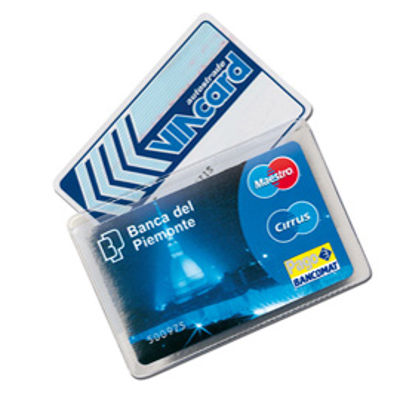 Immagine di Portacard Cristalcard - per 2 tessere - 9,7x6,3 cm - Alplast - conf. 100 pezzi [999]