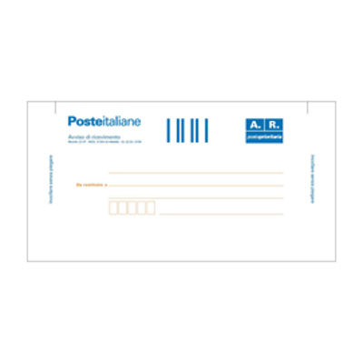 Immagine di Cartolina raccomandata A/R - con adesivo rimovibile - 10 x 20cm - Edipro - conf. 100 cartoline [E0622/1]