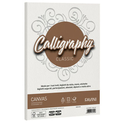 Immagine di Carta Calligraphy Canvas - A4 - 100 gr - bianco 01 - Favini - conf. 50 fogli [A690214]