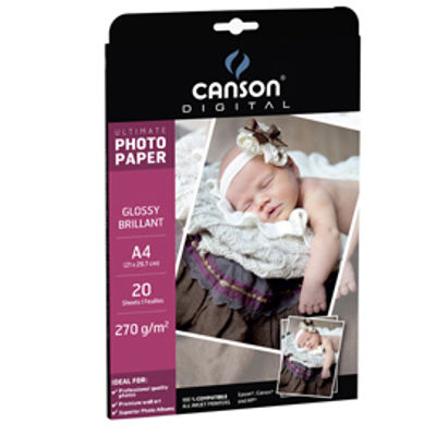 Immagine di CARTA INKJET A4 270GR 20FG PHOTO GLOSSY ULTIMATE CANSON [200004330]