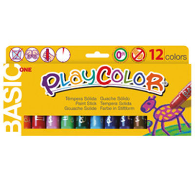 Immagine di TEMPERA SOLIDA PLAYCOLOR 12 COLORI in STICK da 10GR [10731]