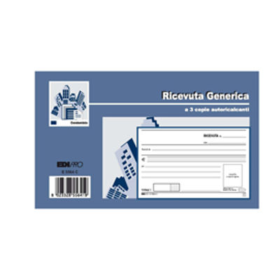 Immagine di BLOCCO RICEVUTE GENERICHE 33FOGLI 3 COPIE AUTORIC. 9,9X17 E5564CT [E5564CT]