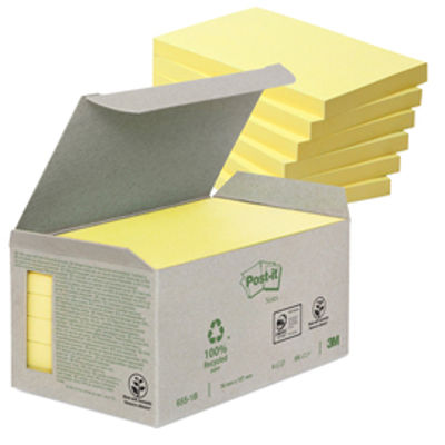 Immagine di Blocco Post It Z Notes Green - giallo - 76 x 127mm - 100 fogli - riciclabile 100% - Post It [655-1B]