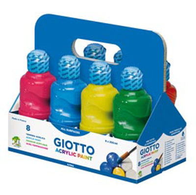 Immagine di SCHOOLPACK 8 FLACONI TEMPERA PRONTA ACRILICA 250ML COLORI ASSORTITI GIOTTO [535100]