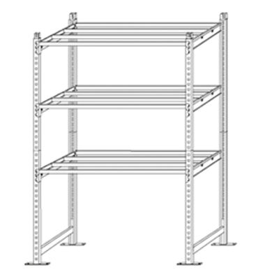 Immagine di Kit iniziale scaffale - 5 ripiani - acciaio cromato - 100x35x200 cm - Paperflow [K605130]