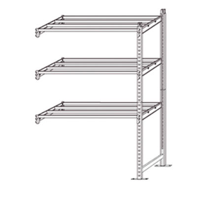 Immagine di Kit aggiunta scaffale - 5 ripiani - acciaio cromato - 100x35x200 cm - Paperflow [K605131]