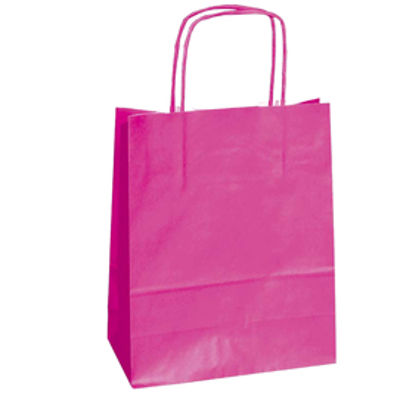 Immagine di 25 SHOPPERS CARTA KRAFT 22X10X29CM TWISTED MAGENTA [037313]