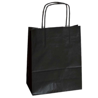 Immagine di Shopper in carta - maniglie cordino - nero - 22 x 10 x 29cm - conf. 25 shoppers [047596]