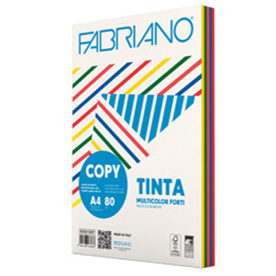 Immagine di Carta Copy Tinta Multicolor - A4 - 80 gr - mix 5 colori forti - Fabriano - conf. 250 fogli [62621297]