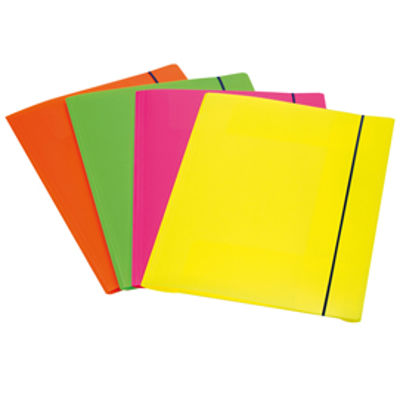 Immagine di CF. 4 CARTELLINE 3 LEMBI Shocking File con elastico colori fluo assortiti Fellowes [1028001]