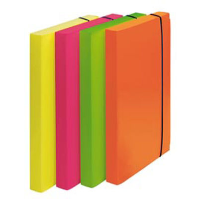 Immagine di CARTELLE PROGETTO D.3cm CON ELASTICO COLORI FLUO SHOCKING FILE [1028101]