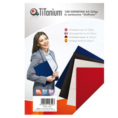 Immagine di 100 COPERTINE A4 CARTONCINO GOFFRATO 250g ROSSO TiTanium [PB250-12T]