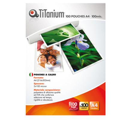 Immagine di 100 POUCHES 216x303mm (A4) 100my TiTanium [PP500-02T]