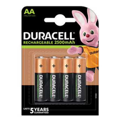 Immagine di Pile AA ricaricabili - 2500 mAh - Duracell Precharged - blister 4 pezzi [94057050]