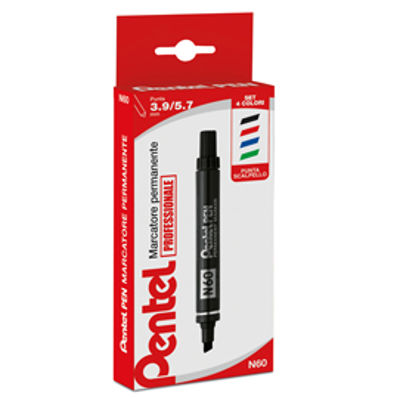 Immagine di ASTUCCIO MARCATORE PENTEL PEN N60 4 COLORI P.SCALPELLO [0050504]