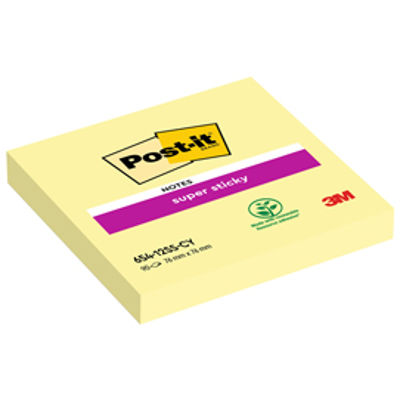 Immagine di BLOCCHETTI POST-IT SUPER STICKY GIALLO CANARY 76X76 MM 3M [81369]