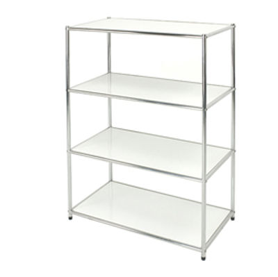 Immagine di Libreria Easy System - 4 ripiani - acciaio cromato - 80x40x120 cm - bianco - Serena Group [E-408012W]