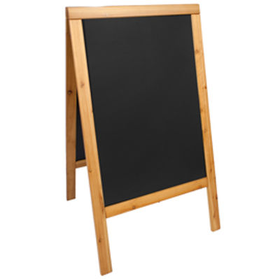 Immagine di Lavagna Sandwich - cavalletto Teak - 69x125 cm - Securit [SBSW-TE-120]