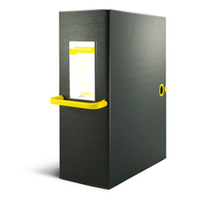 Immagine di Scatola archivio Big Next - dorso 12 cm - 25x35 cm - nero/giallo - Sei Rota [68101206]