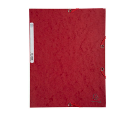 Immagine di Cartellina con elastico - cartoncino lustrE' - 3 lembi - 400 gr - 24x32 cm - rosso ciliegia - Exacompta [55525E]