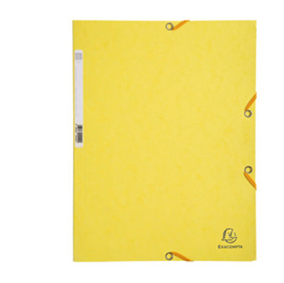 Immagine di Cartellina con elastico - cartoncino lustrE' - 3 lembi - 400 gr - 24x32 cm - giallo limone - Exacompta [55529E]