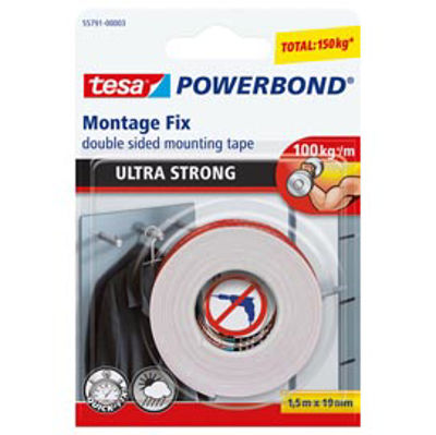 Immagine di NASTRO BIADESIVO 19mmx1,5mt POWERBOND ULTRA STRONG Tesa [55791-00002-01]