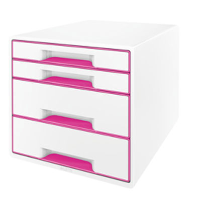 Immagine di Cassettiera 4 cassetti bianco/rosa leitz cube [52132023]