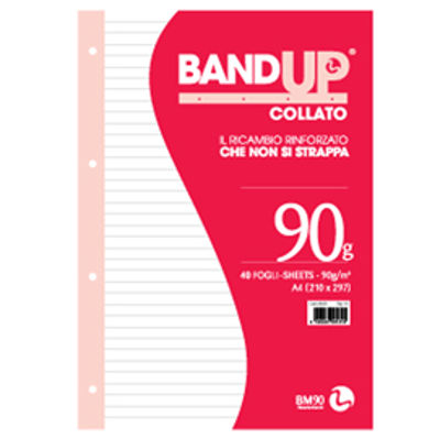 Immagine di Blocco collato BandUp - fori rinforzati - A4 - 1 rigo - 40 fogli - 90gr - BM [0106434]