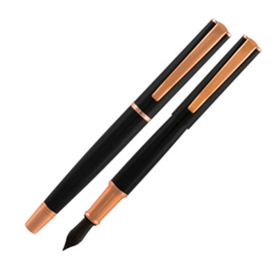 Immagine di Penna Stilografica Impressa - punta M - nero/rosegold - Monteverde [J029860]