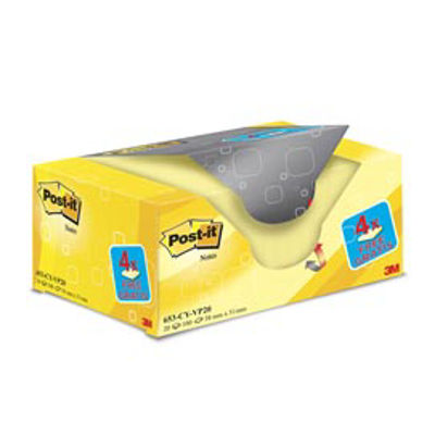 Immagine di Cf. 20 Blocchi foglietti giallo Canary 38 x 51mm 72gr Post It [653CY-VP20]