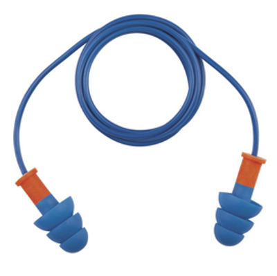 Immagine di Tappi auricolari con cordino - blu - rilevabili al metal detector - Delta Plus - sacchetto da 10 paia [CONICFIRDE010BL]