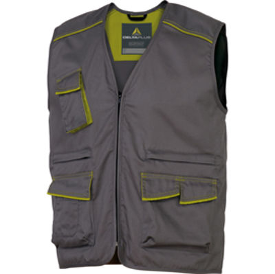 Immagine di Gilet da lavoro Panostyle  M6GIL - sargia/poliestere/cotone - taglia L - grigio/verde - Deltaplus [M6GILGRGT]