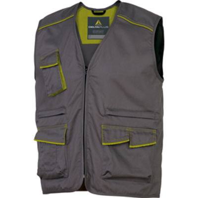 Immagine di Gilet da lavoro Panostyle  M6GIL - sargia/poliestere/cotone - taglia XL - grigio/verde - Deltaplus [M6GILGRXG]