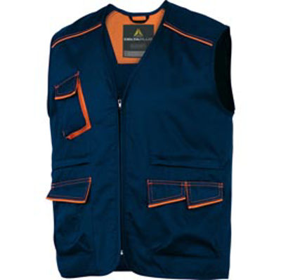 Immagine di Gilet da lavoro Panostyle  M6GIL - sargia/poliestere/cotone - taglia L - blu/arancio - Deltaplus [M6GILBMGT]