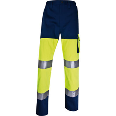 Immagine di Pantalone alta visibilitA' PHPA2 - sargia/poliestere/cotone - taglia L - giallo fluo - Deltaplus [PHPA2JMGT]